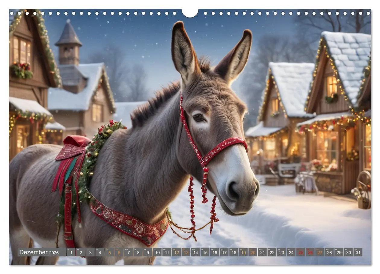 Bild: 9783457355466 | Eselträume (Wandkalender 2026 DIN A3 quer), CALVENDO Monatskalender